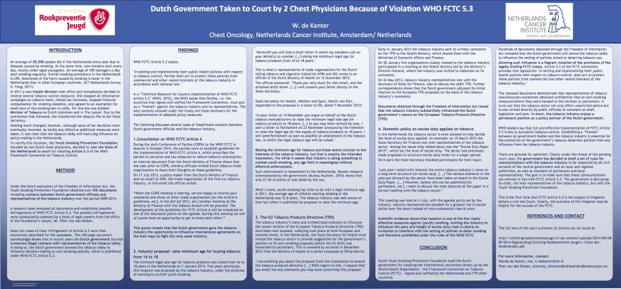 Poster presentation on court case against Dutch State
